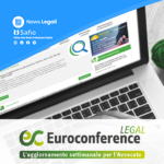 Laptop con sito News Legali Safio e Euroconference Legal, aggiornamento settimanale per avvocati