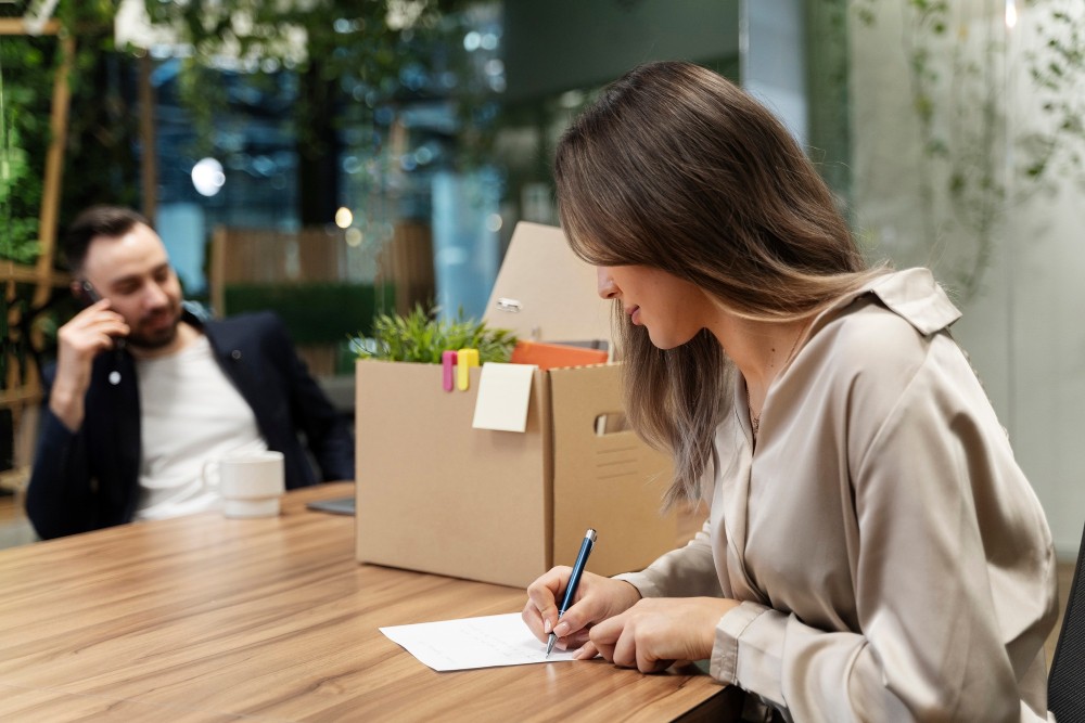donna-del-colpo-medio-che-scrive-lettera-di-dimissioni-lavoro-licenziamento-datore-impiegato-contratto-accordo